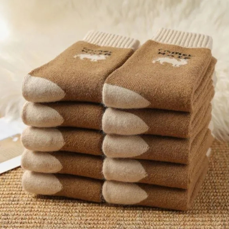 Winter Fuzzy Casual winter men women camel hair socks warm camel wool socks