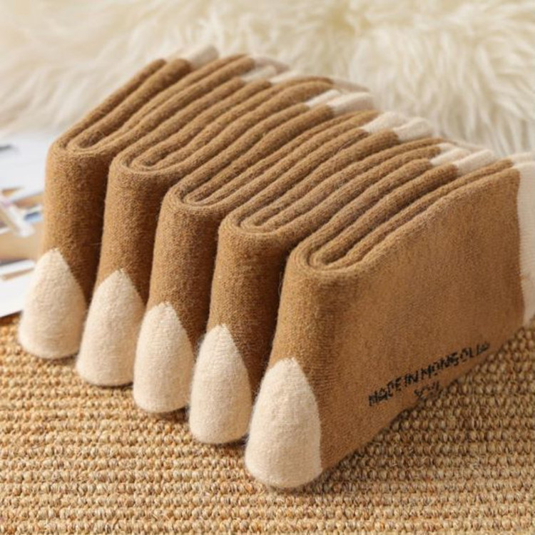 Winter Fuzzy Casual winter men women camel hair socks warm camel wool socks