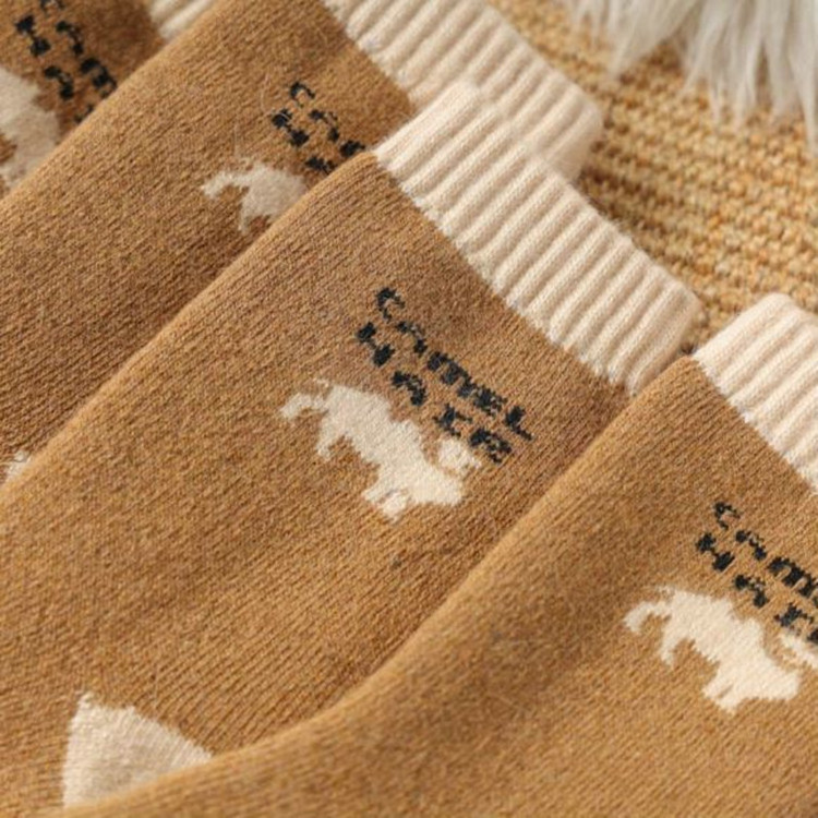 Winter Fuzzy Casual winter men women camel hair socks warm camel wool socks