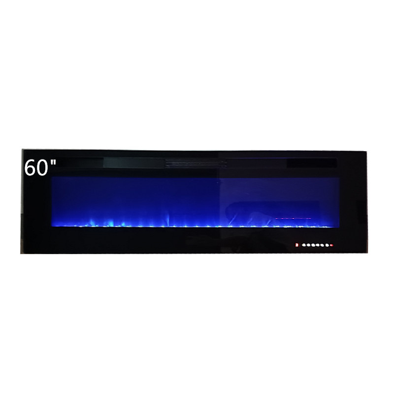 Factory Directly 60-inch Ultra-thin Electric Fireplace with 12 Colors Flame Recessed Electric Fireplace