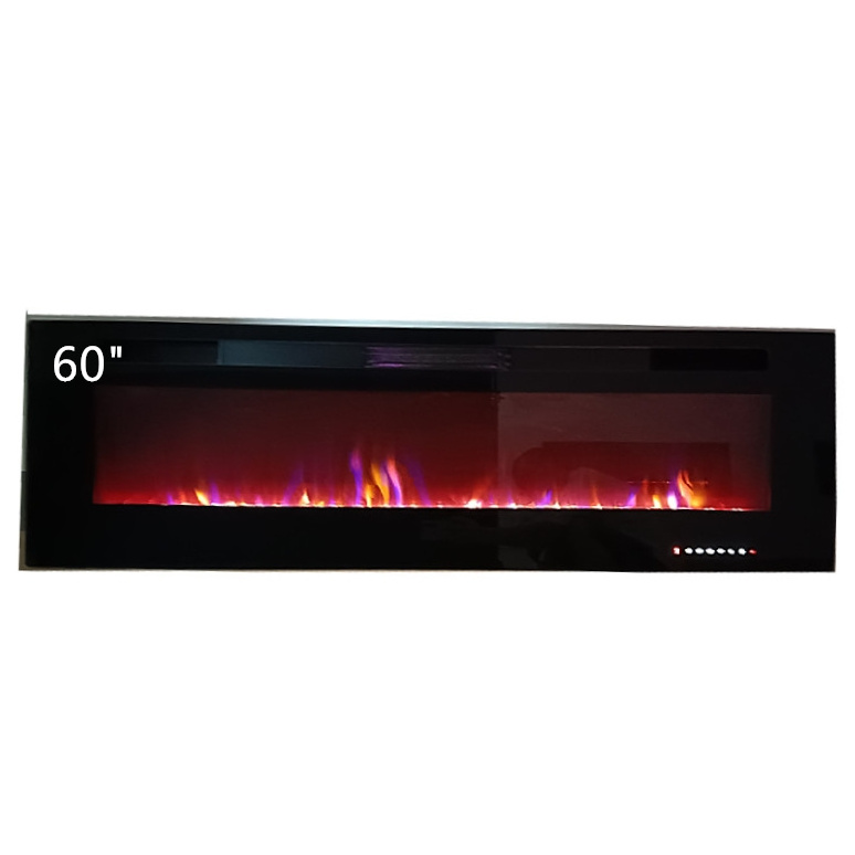 Factory Directly 60-inch Ultra-thin Electric Fireplace with 12 Colors Flame Recessed Electric Fireplace