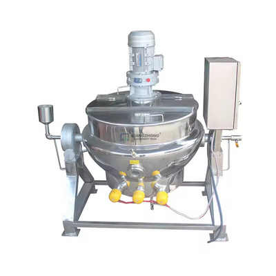 Electric Sugar Candy Cooking Sandwich Double Jacket Milk Boiler Industrial Boiling Pot with Mixer