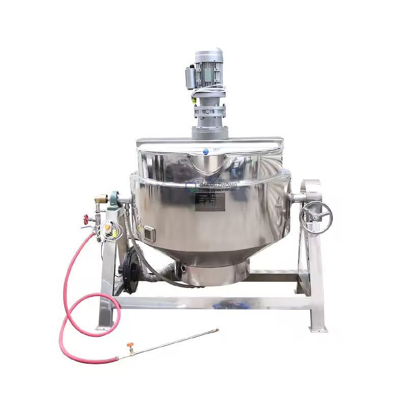 Electric Sugar Candy Cooking Sandwich Double Jacket Milk Boiler Industrial Boiling Pot with Mixer