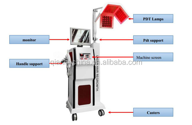 Vertical high frequency scalp stimulate hair growth treatment diode laser hair regrowth machine