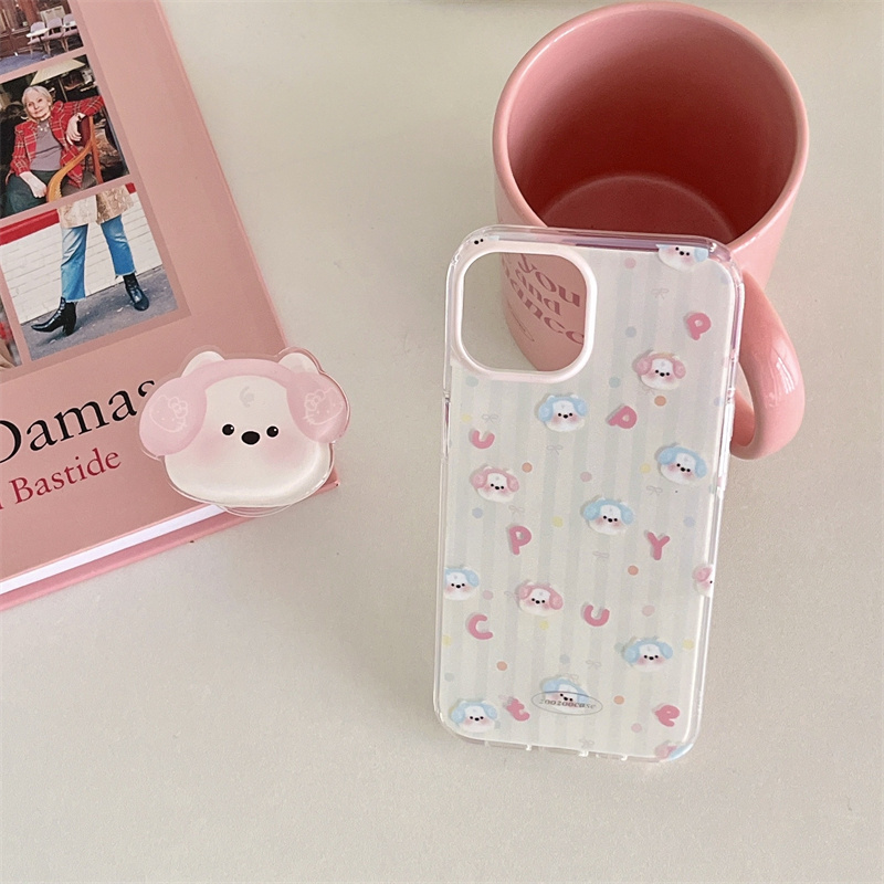 Double layer IMD wave point earphone dog case for iphone 15 pro max trending products 14 pro max 13 12  protective cover