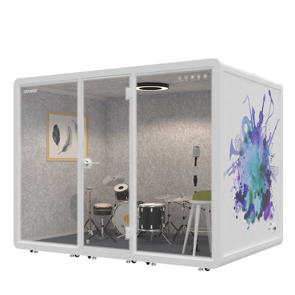 Musical soundproof microphone recording booth drum booth vocal booth with fresh air system