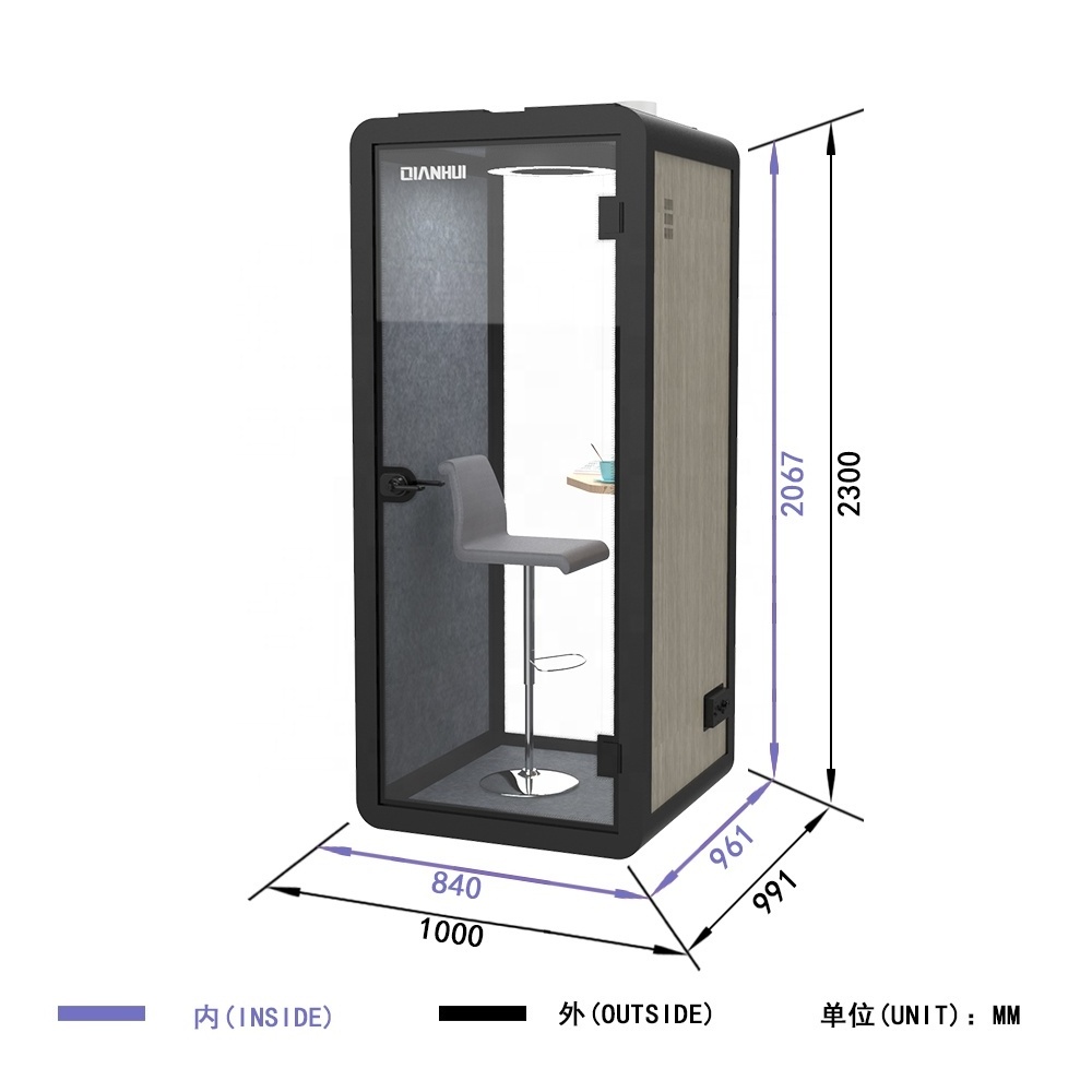 Stand alone privacy phone booth design be 45db sound proof Promotion phone booths soundproof meeting pod for sale