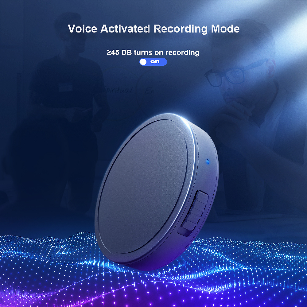 China Factory Supplied 128GB Multi-Function Voice Recorder with Super-Long Recording Time Circular Design for WAV Audio Format