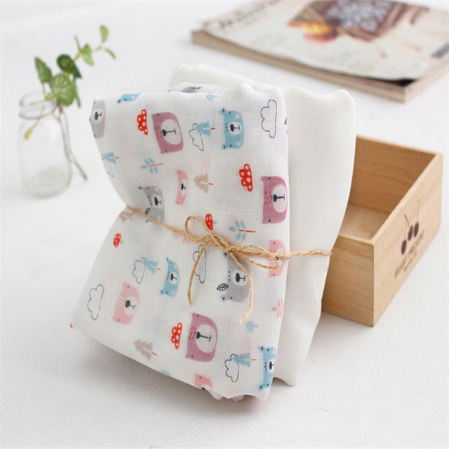 100% cotton printed and white muslin fabrics for baby