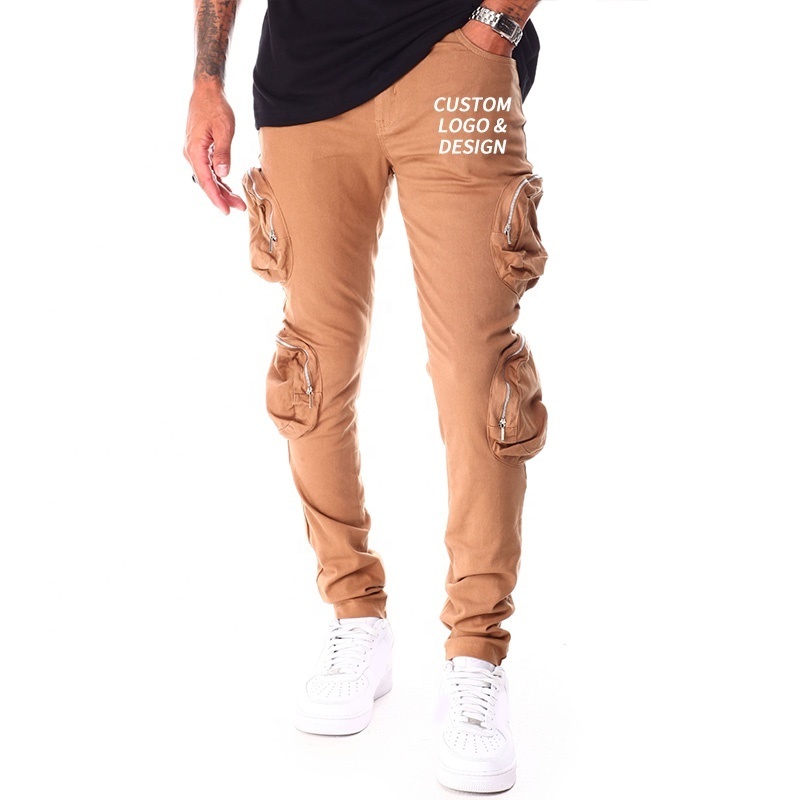 Wholesale Overalls Street Retro casual pants strapped stacked cargo pants multi-pocket men's pants