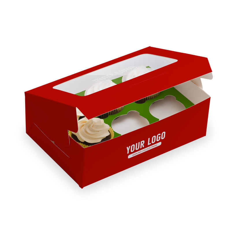 Wholesale White Bakery Pastry box with window  Pastry Containers Cookie Dessert box Packaging for Cake Pies Donut Macaron