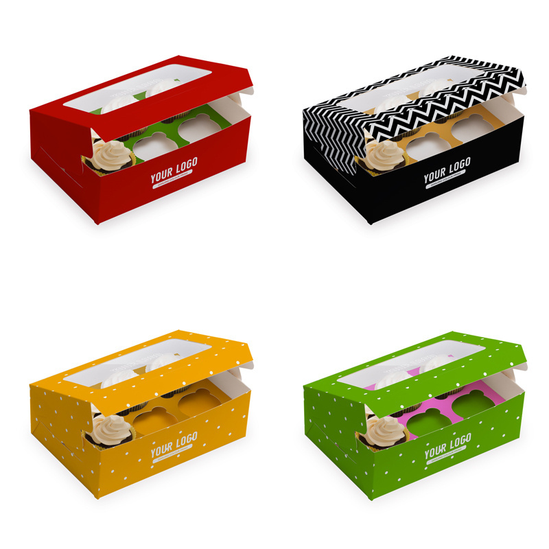 Wholesale White Bakery Pastry box with window  Pastry Containers Cookie Dessert box Packaging for Cake Pies Donut Macaron