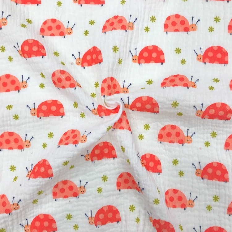 Factory price non-fluorescence 40S organic printed muslin gauze fabric