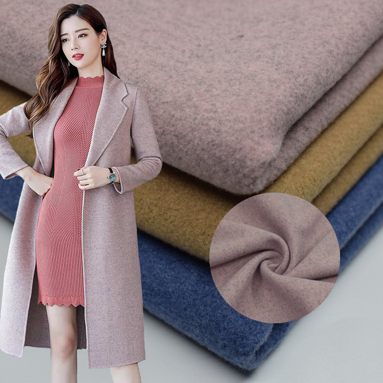 Wholesale knitted silky floss barbed hair double color polyester rayon cashmere coat fabric