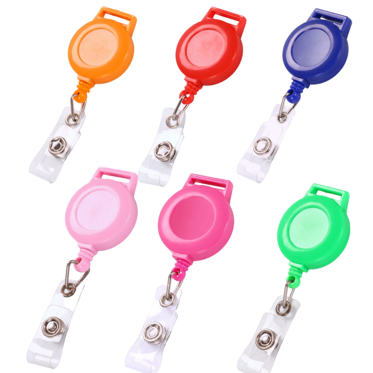 20mm Lanyard Retractable Badge Reel with Vinyl Plastic ID Strap Yoyo Neck Rope Badge Holder Clip Wholesale