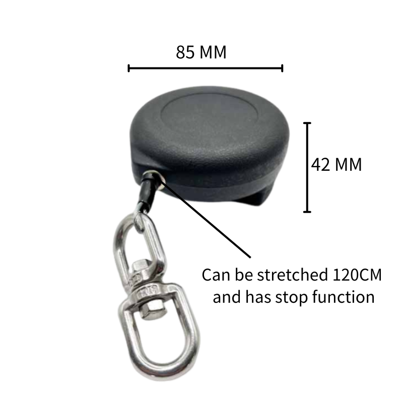 Retractable Stainless Steel Carabiner Mount Black Scaffolding Fallen Protection Tool Belt Tool Wire Lanyards