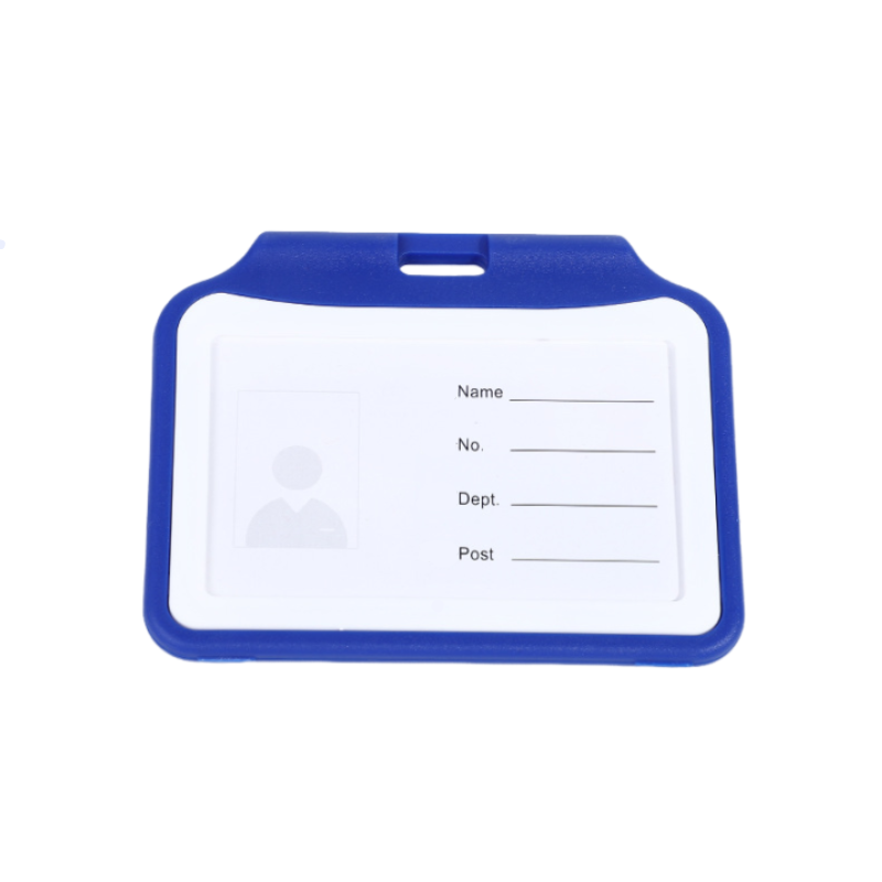 Horizontal Two Side ID Two Cards Hard PP Plastic Badge Holder