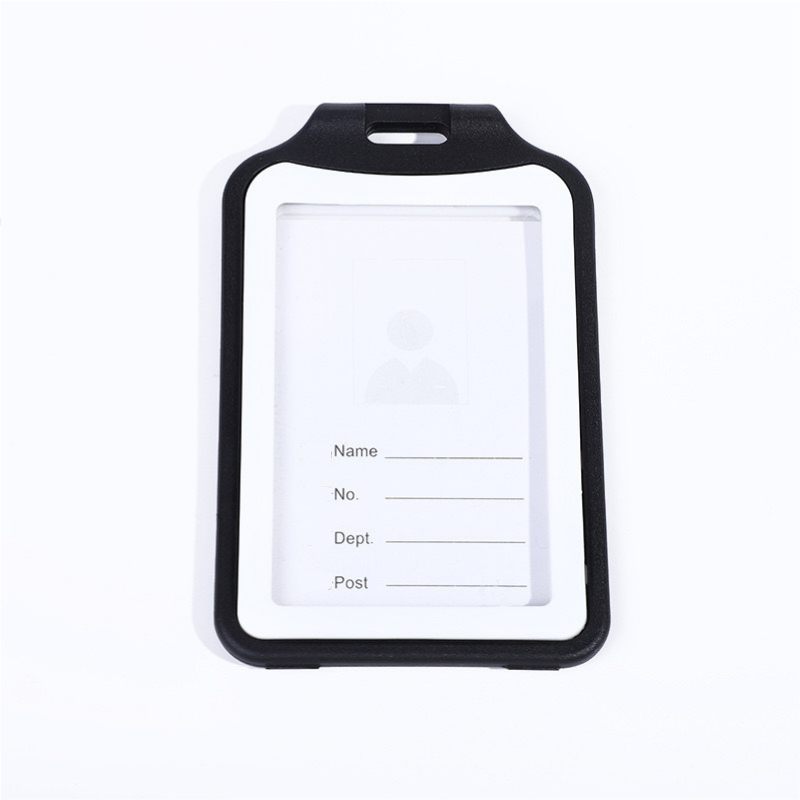 vertical Two Side ID Two Cards Hard PP Plastic Badge Holder