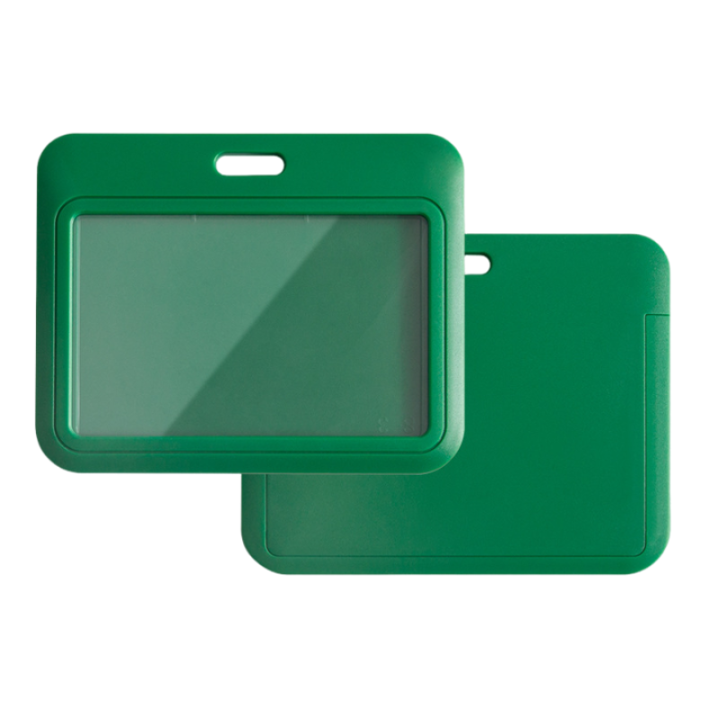 Horizontal Plastic Vertical ID Card Holder Hard ID Card Case Protector for Office, School, Conference