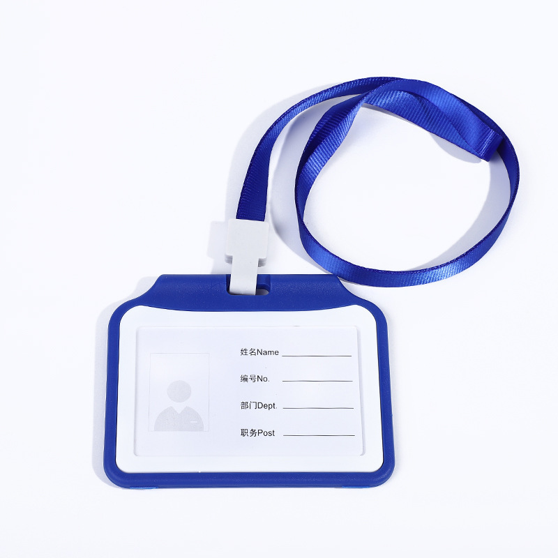 Horizontal Two Side ID Two Cards Hard PP Plastic Badge Holder