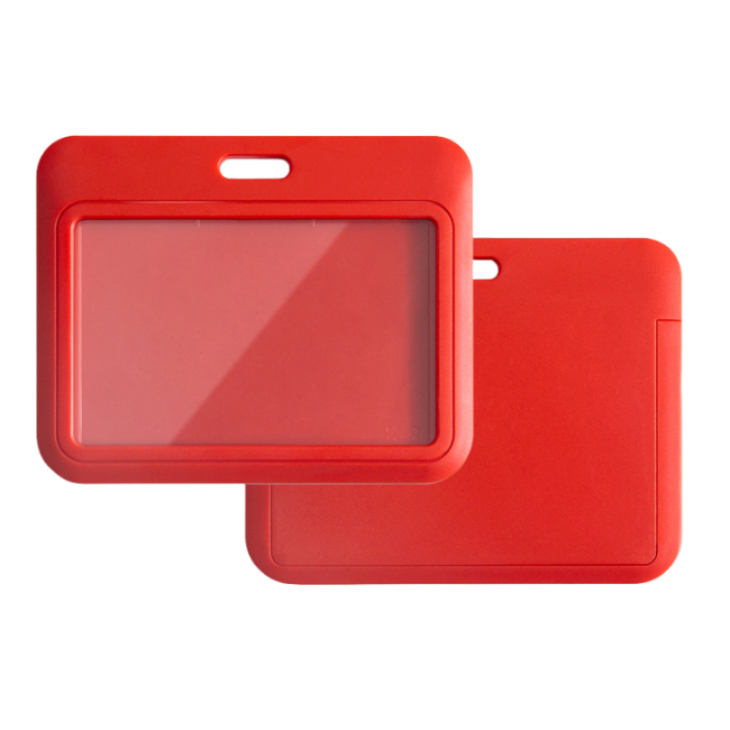 Horizontal Plastic Vertical ID Card Holder Hard ID Card Case Protector for Office, School, Conference