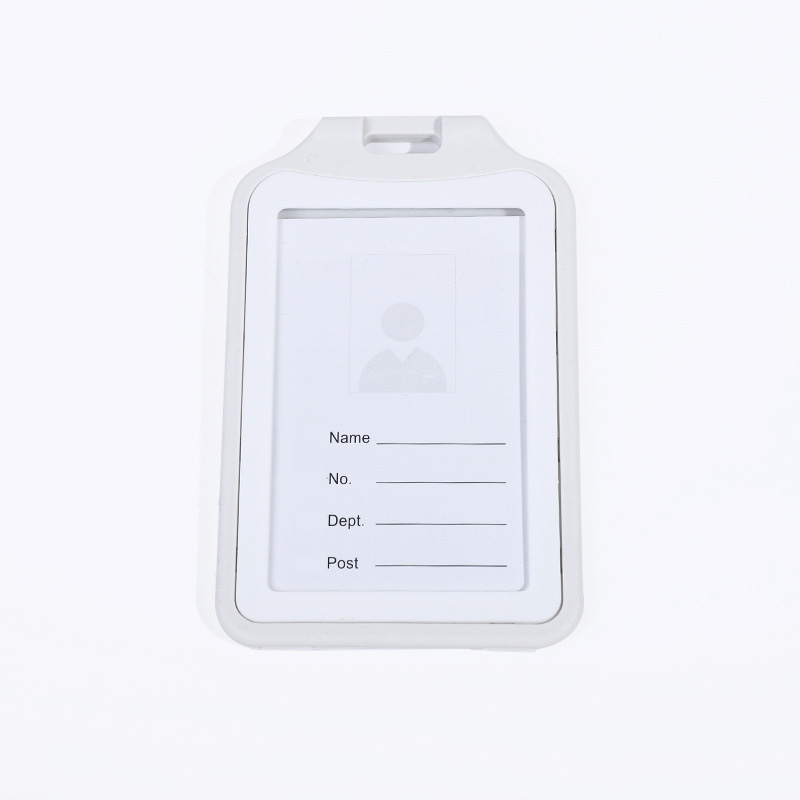 vertical Two Side ID Two Cards Hard PP Plastic Badge Holder