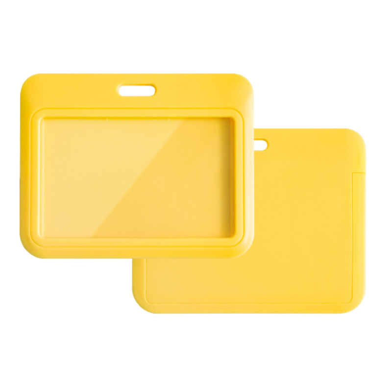 Horizontal Plastic Vertical ID Card Holder Hard ID Card Case Protector for Office, School, Conference