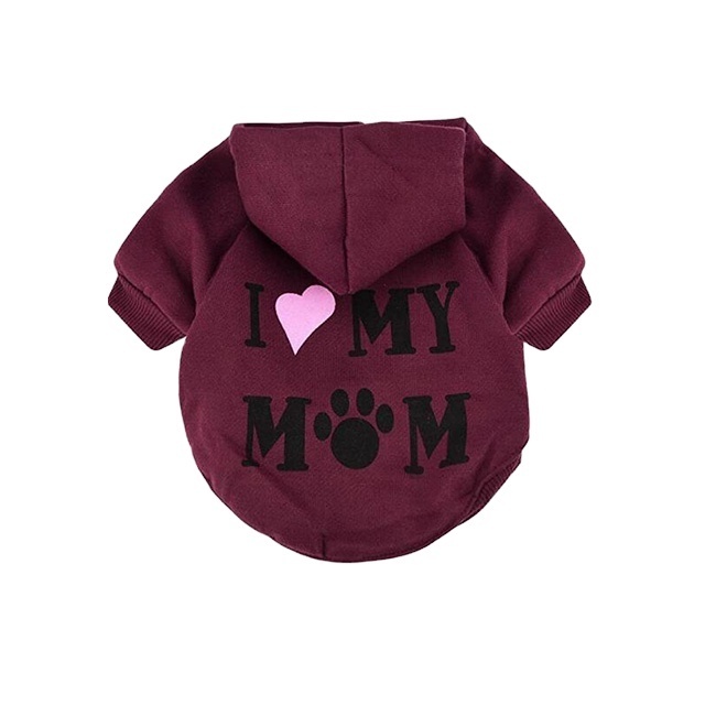 Pet Clothes, Puppy Hoodie Sweater Dog Coat Warm Sweatshirt Love My Mom Printed Shirt