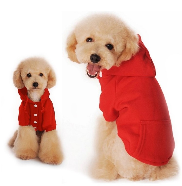 Meago Dog Hoodie with Pocket Soft Cotton Fashion Poodle Clothes Maltese Sweater Puppy Sweatshirt for Small Dogs