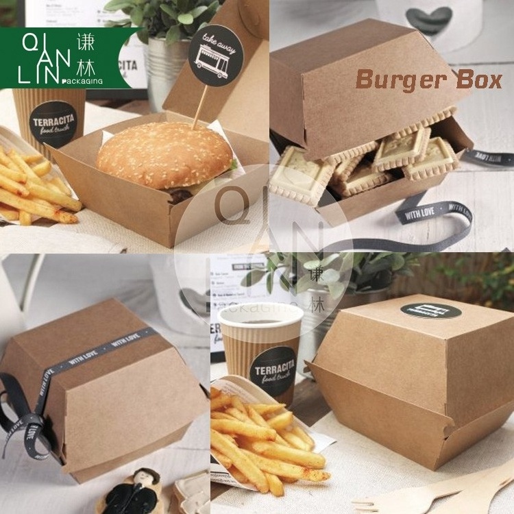 China Wholesale Takeaway Paper burger Box, customized Logo Paper printing box