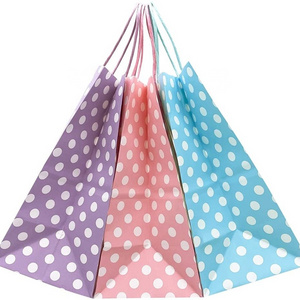 Assorted Colors Baby Shower Party Treat Gift Bags cute polka Dot christmas paper gift bags for boy girl kids