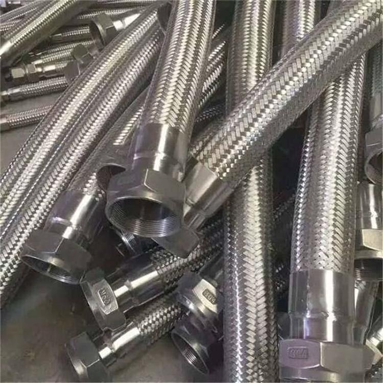 Metal Flexible Gas Hose Braid Hose Corrugated Stainless Steel Flexible Thread Ptfe Line Metal Seamless Sliver Qianli Round GB 2D