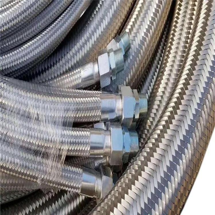 Metal Flexible Gas Hose Braid Hose Corrugated Stainless Steel Flexible Thread Ptfe Line Metal Seamless Sliver Qianli Round GB 2D