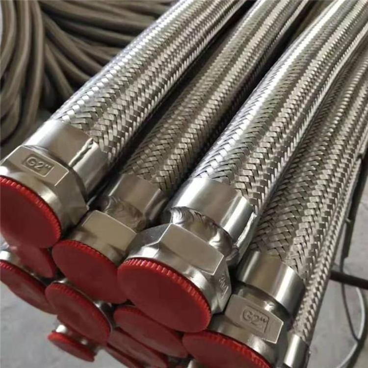 Metal Flexible Gas Hose Braid Hose Corrugated Stainless Steel Flexible Thread Ptfe Line Metal Seamless Sliver Qianli Round GB 2D