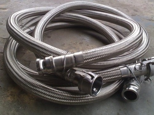 High Quality NPT nipple nut flange stainless steel 304 316  braided flexible metal hose pipe