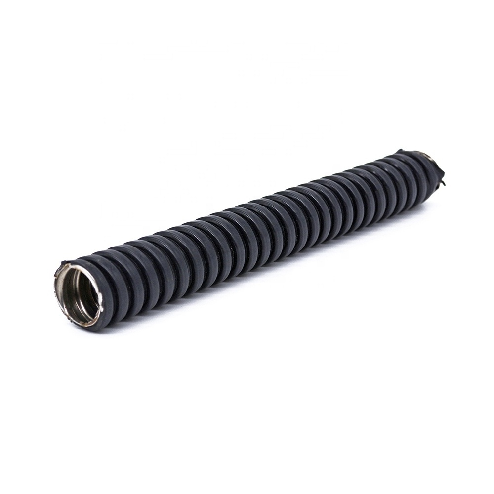 Plastic coated metal flexible hose cable conduit Plastic-coated metal hose bellows  black  flexible metal tubing