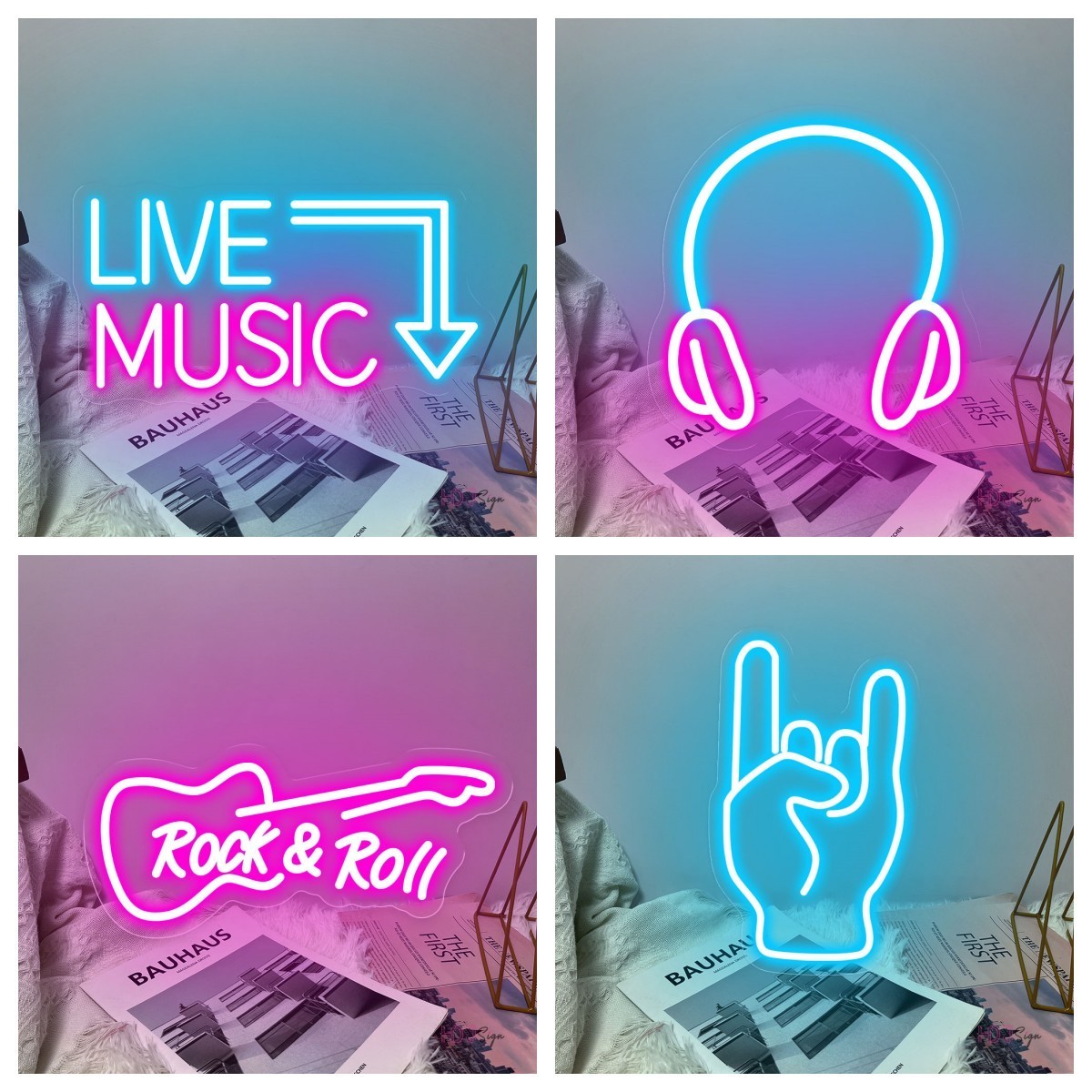 Live Music LED Neon Signs for Party Bar Studio On Air Neon Light Glowing Signs Studio LED Night Lights  DJ Wall Decor Neon Lamps