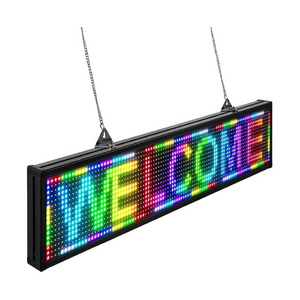 P10 Led Scrolling Sign 38x6.5in Full Color Rolling Information Text Store Message Board WiFi Programmable Digital Display