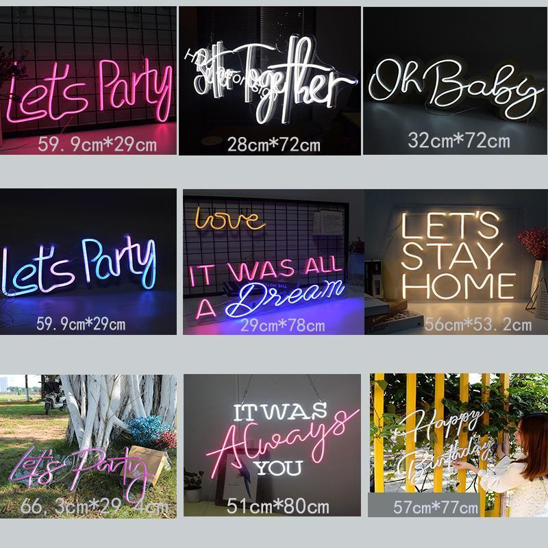 Neon-Sign-Custom Decorative-Letters Light-Words Wedding indoor Party Pink Design Art Name Bed Pub Bedroom Room Wall Decoration