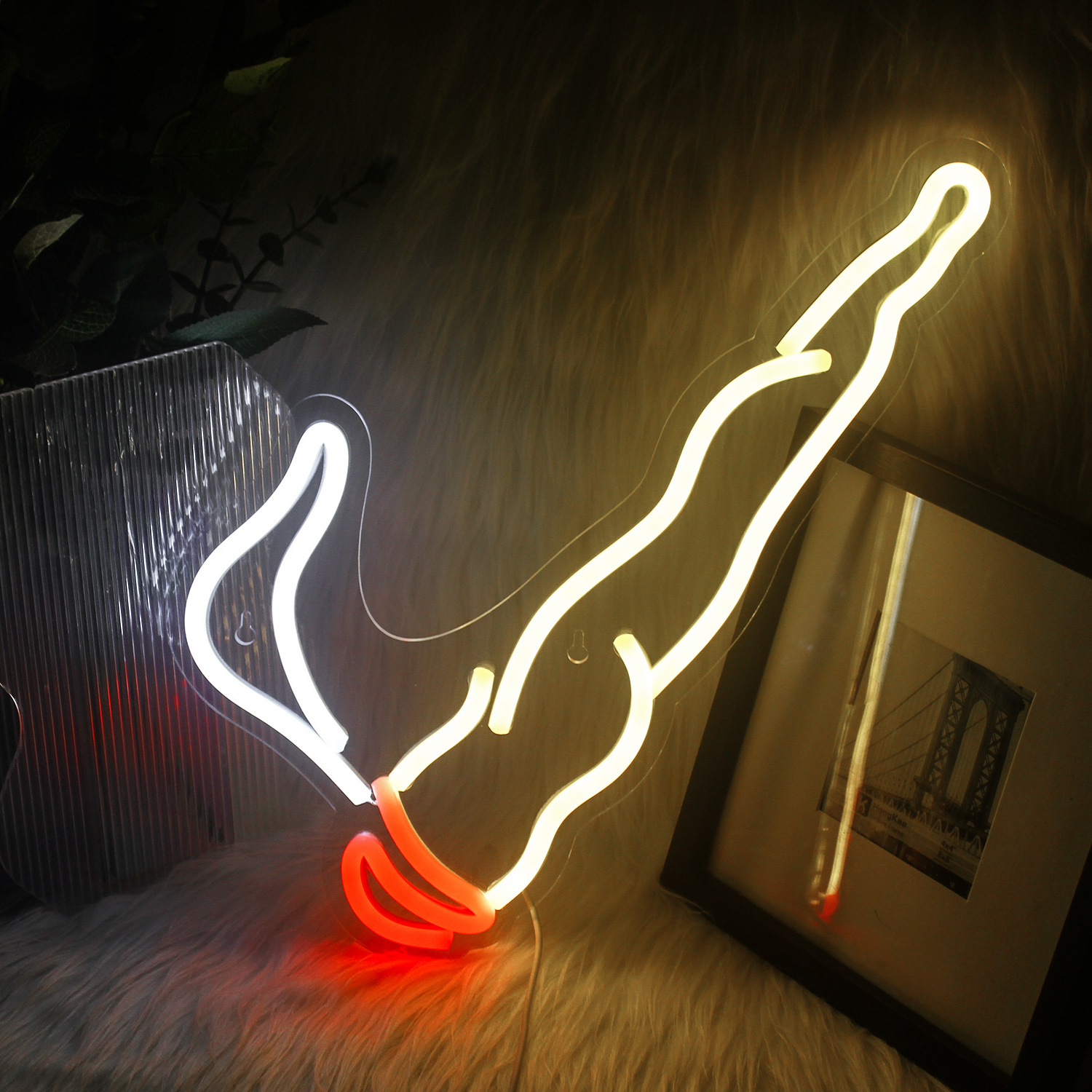 Ineonlife Smoking Cool Neon Sign LED Lighting Indoor Art Hanging Wall Decorations For Festive Party Room Bar Bedroom Restaurant