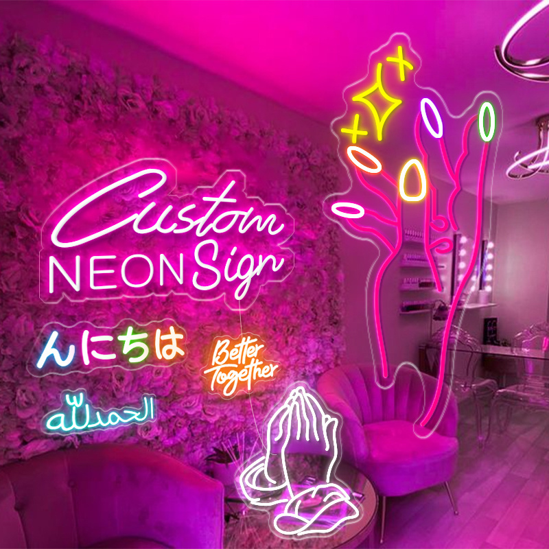 Neon Sign for Beauty Salon Custom Led Letters Large Neon Name Logo Sign Wall Birthday Weddings Decor Drop ship