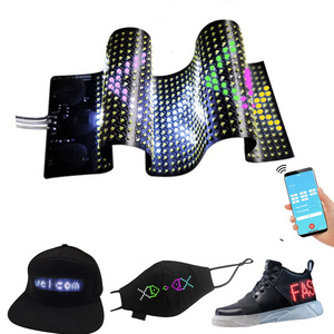 RGB Flexible Display Color Screen LED Module Strip Light App Bluetooth DIY Hat Clothes Bag Shoes Word Scroll Matrix Screen