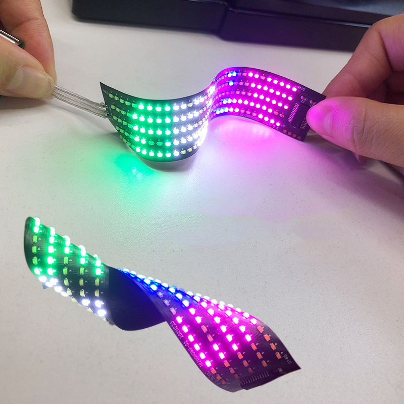 RGB Flexible Display Color Screen LED Module Strip Light App Bluetooth DIY Hat Clothes Bag Shoes Word Scroll Matrix Screen