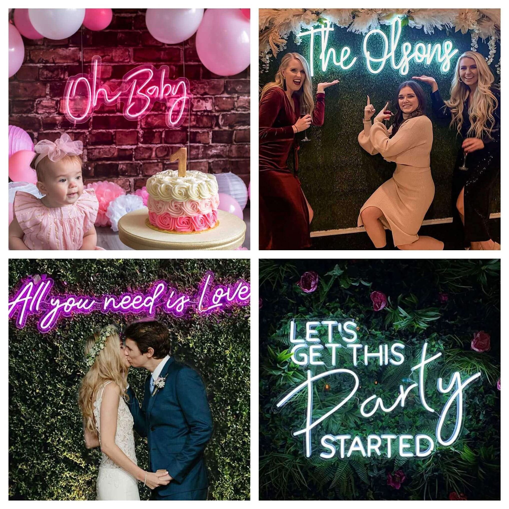 Custom Neon Signs for Wall Decor LED Sign Personalized Design Name Sign Custom Wedding Birthday Party Various Outdoor Party