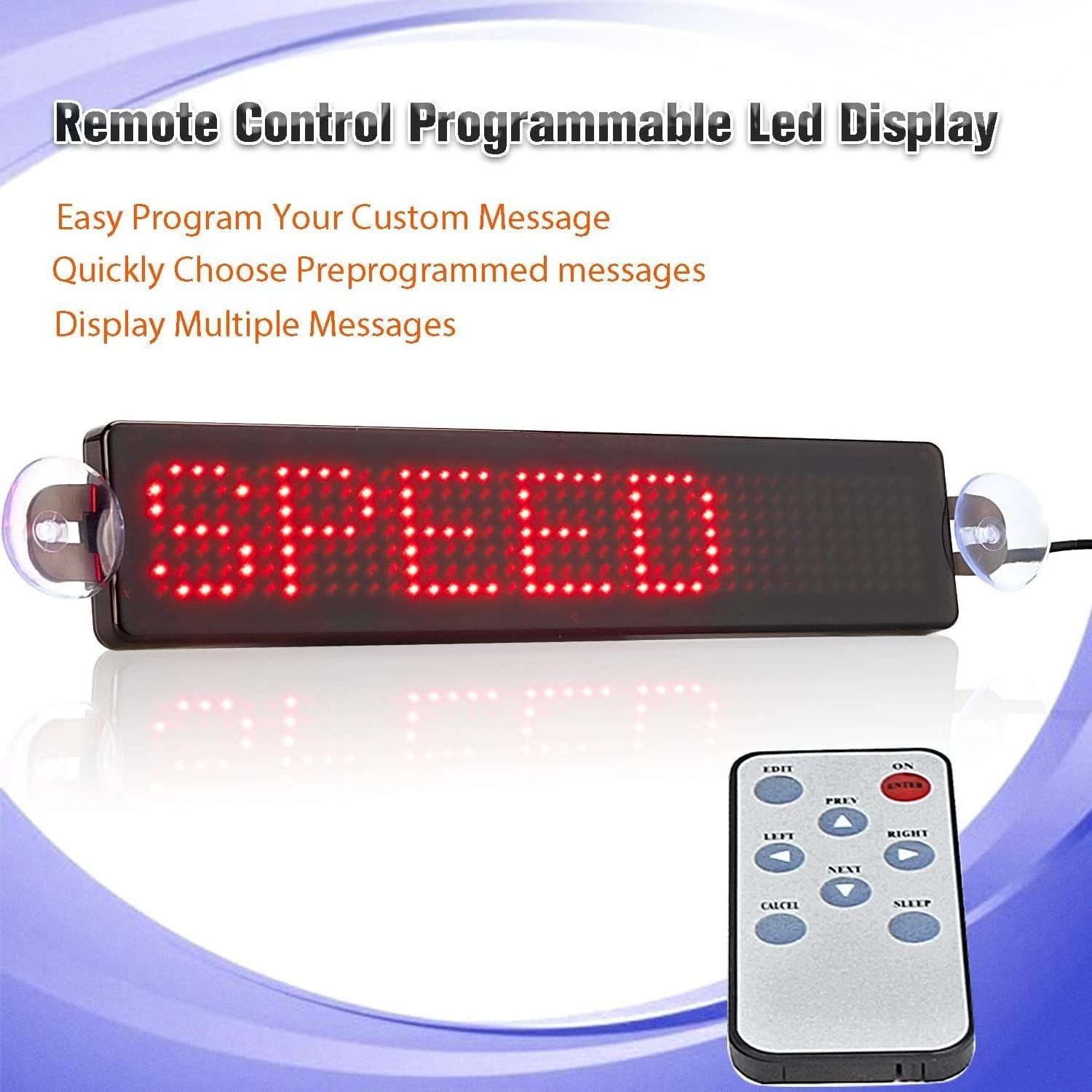 Led Car Sign Scrolling Message Display Board Remote Programmable for Car Windows, Shop, Store, Business