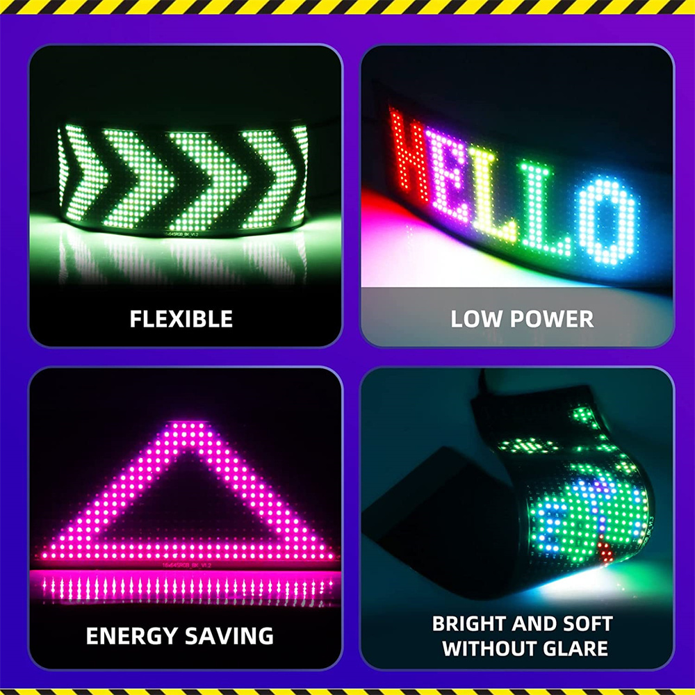 Pixel Block Display Car Play Wireless Led Signs Bluetooth App Programmable Led Car Sign Board USB 5V Led Matrix Panel