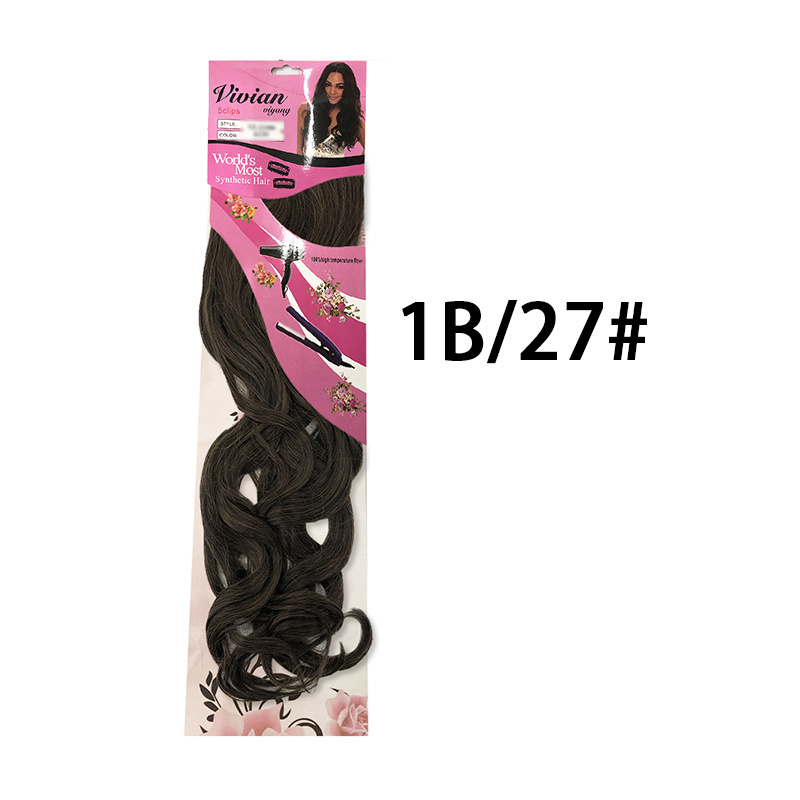 Wholesale body wave clip in synthetic ocean wave 24inch luxury synthetic 5 clip hair piece 180g synthetic clip in curly