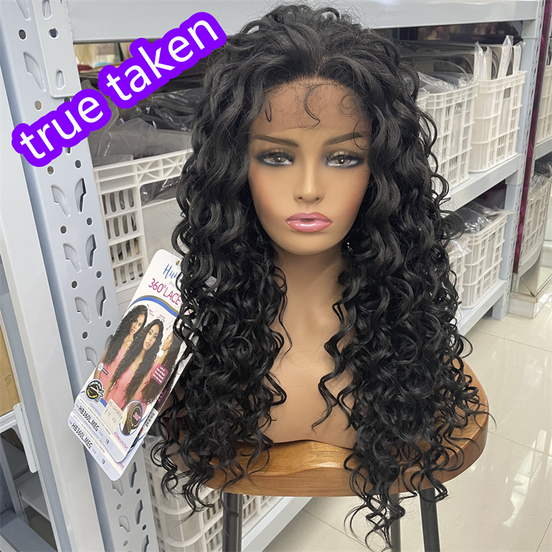 Synthetic Lace Front Wigs 24inch Long Water Wave Natural Black For Daily like human hair  For Women Baby Hair black