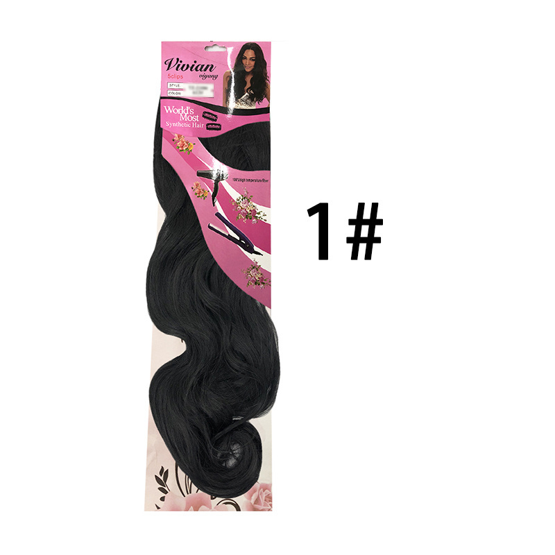 Wholesale body wave clip in synthetic ocean wave 24inch luxury synthetic 5 clip hair piece 180g synthetic clip in curly