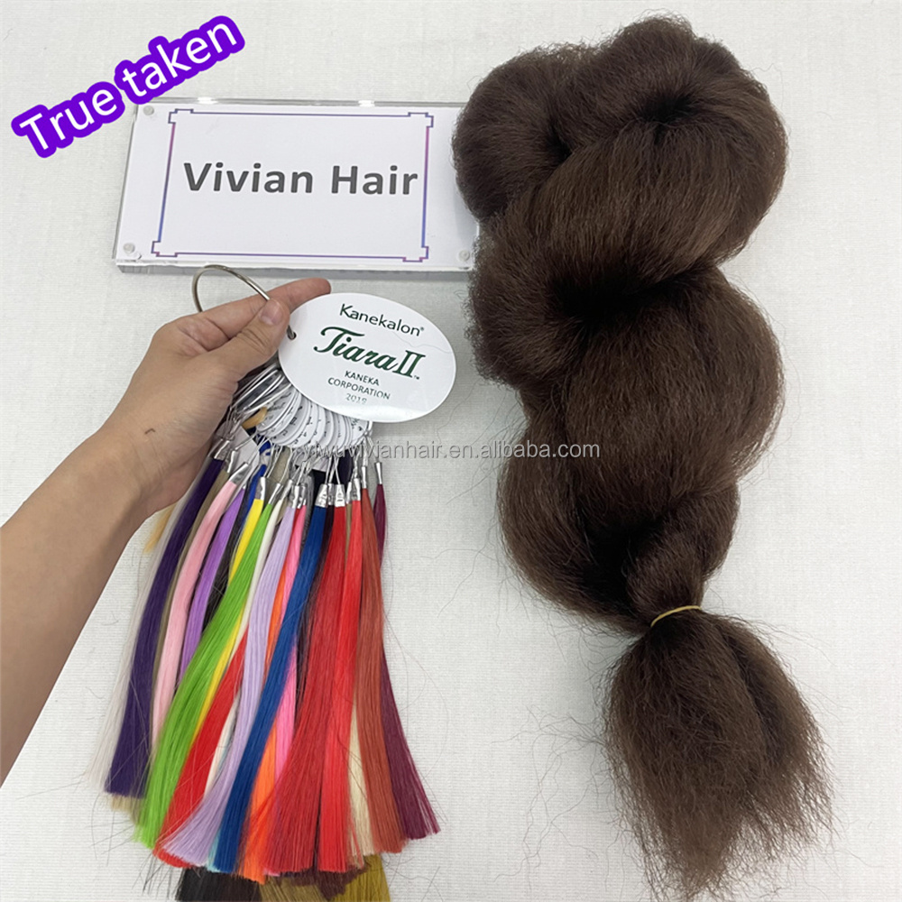 Vivian factory 100% kanekalon feel like human hair extensions kinky curly bulk marley hair afro kinky hair bulk